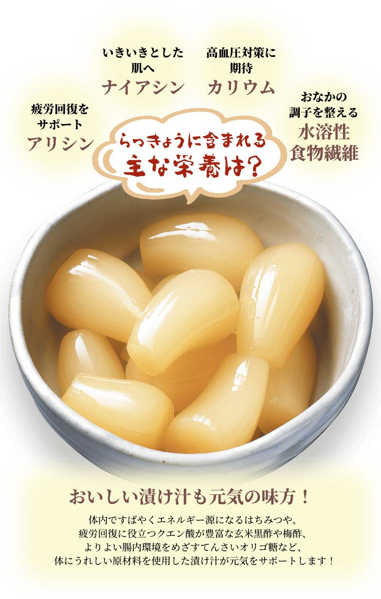 らっきょうに含まれる主な栄養素は?